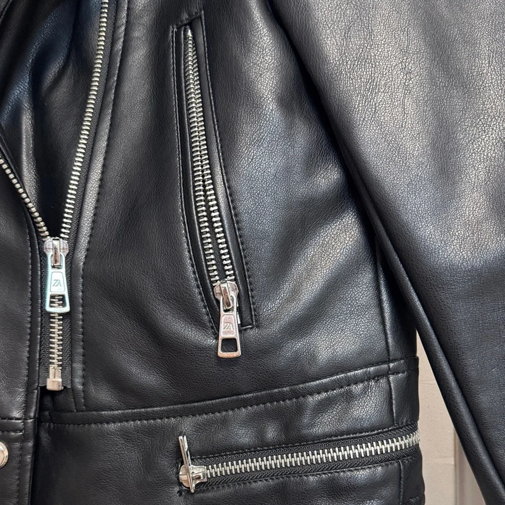 Zara Sleek Black Biker Jacket